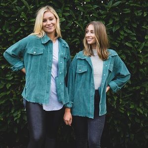 Teal corduroy  jacket size medium.